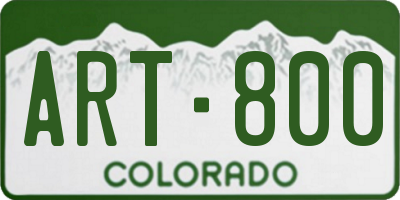 CO license plate ART800