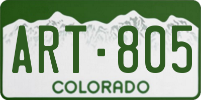 CO license plate ART805