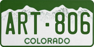 CO license plate ART806