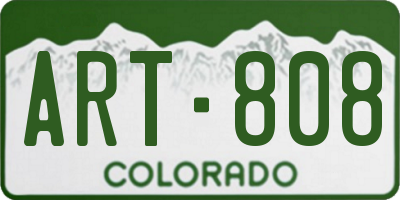 CO license plate ART808