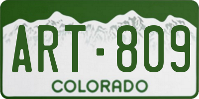 CO license plate ART809