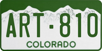 CO license plate ART810