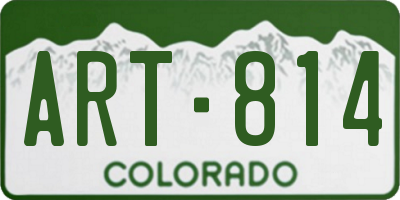 CO license plate ART814