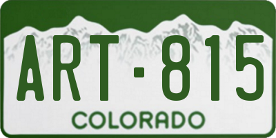 CO license plate ART815