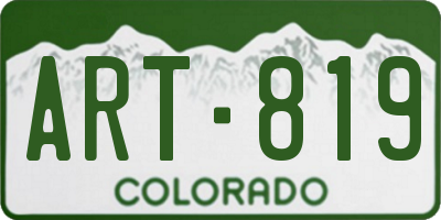 CO license plate ART819