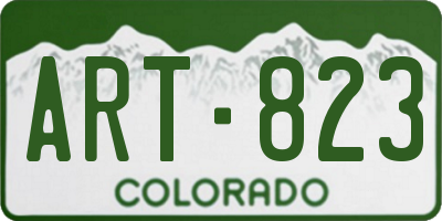 CO license plate ART823