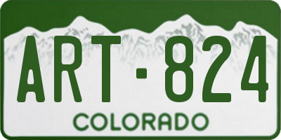 CO license plate ART824