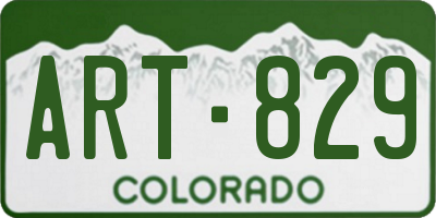 CO license plate ART829