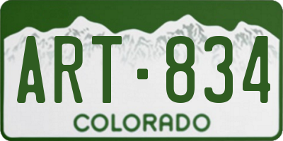 CO license plate ART834