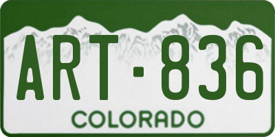 CO license plate ART836