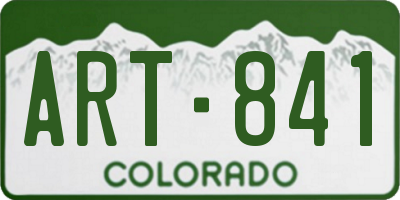 CO license plate ART841