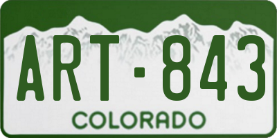 CO license plate ART843