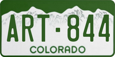 CO license plate ART844