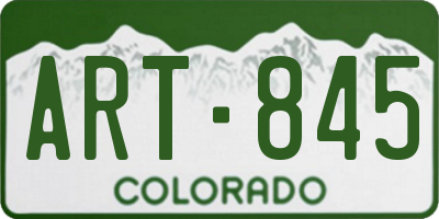 CO license plate ART845