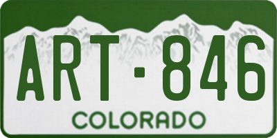 CO license plate ART846