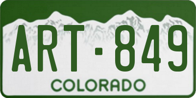 CO license plate ART849