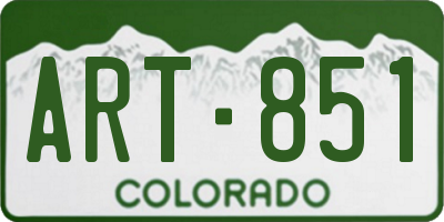 CO license plate ART851