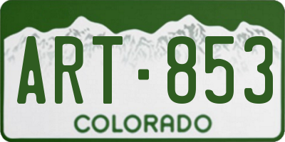 CO license plate ART853