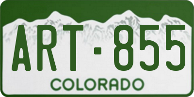 CO license plate ART855