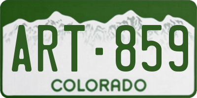 CO license plate ART859
