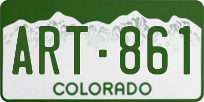 CO license plate ART861
