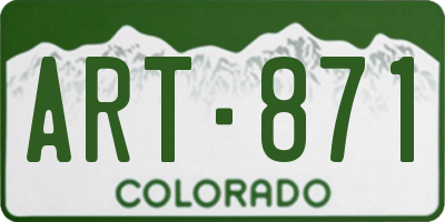 CO license plate ART871