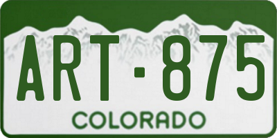 CO license plate ART875