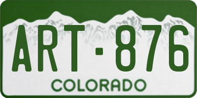 CO license plate ART876