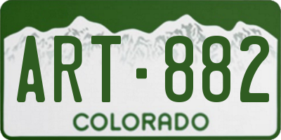 CO license plate ART882