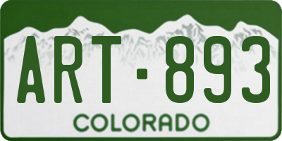 CO license plate ART893