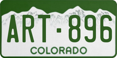 CO license plate ART896
