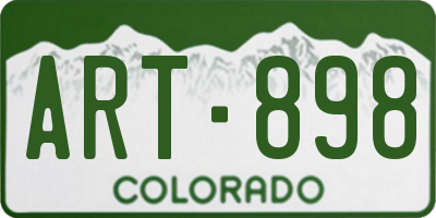 CO license plate ART898