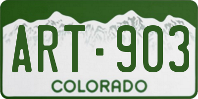 CO license plate ART903
