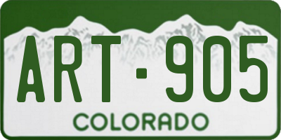 CO license plate ART905