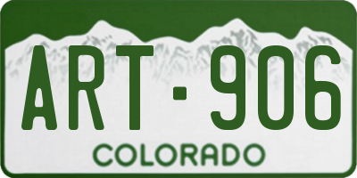 CO license plate ART906
