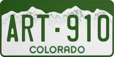 CO license plate ART910