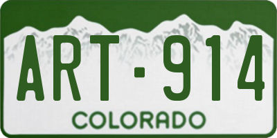 CO license plate ART914