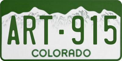 CO license plate ART915