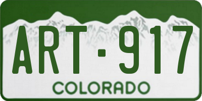 CO license plate ART917