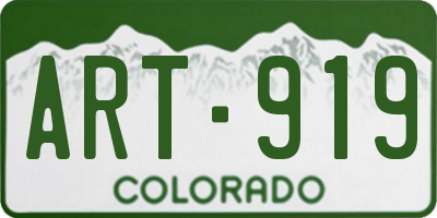 CO license plate ART919