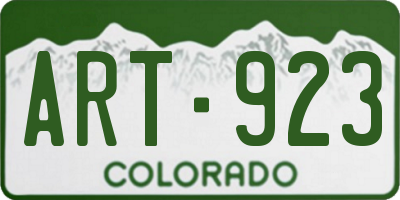 CO license plate ART923