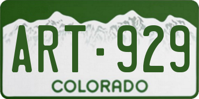CO license plate ART929