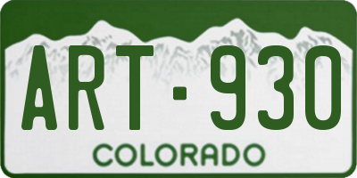 CO license plate ART930