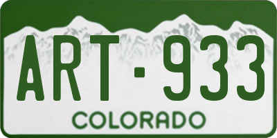 CO license plate ART933