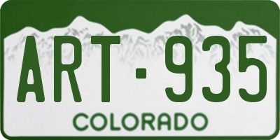 CO license plate ART935