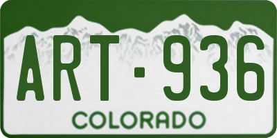 CO license plate ART936