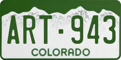 CO license plate ART943