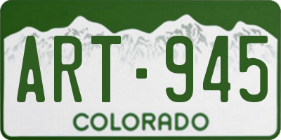CO license plate ART945