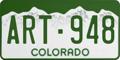 CO license plate ART948