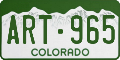 CO license plate ART965